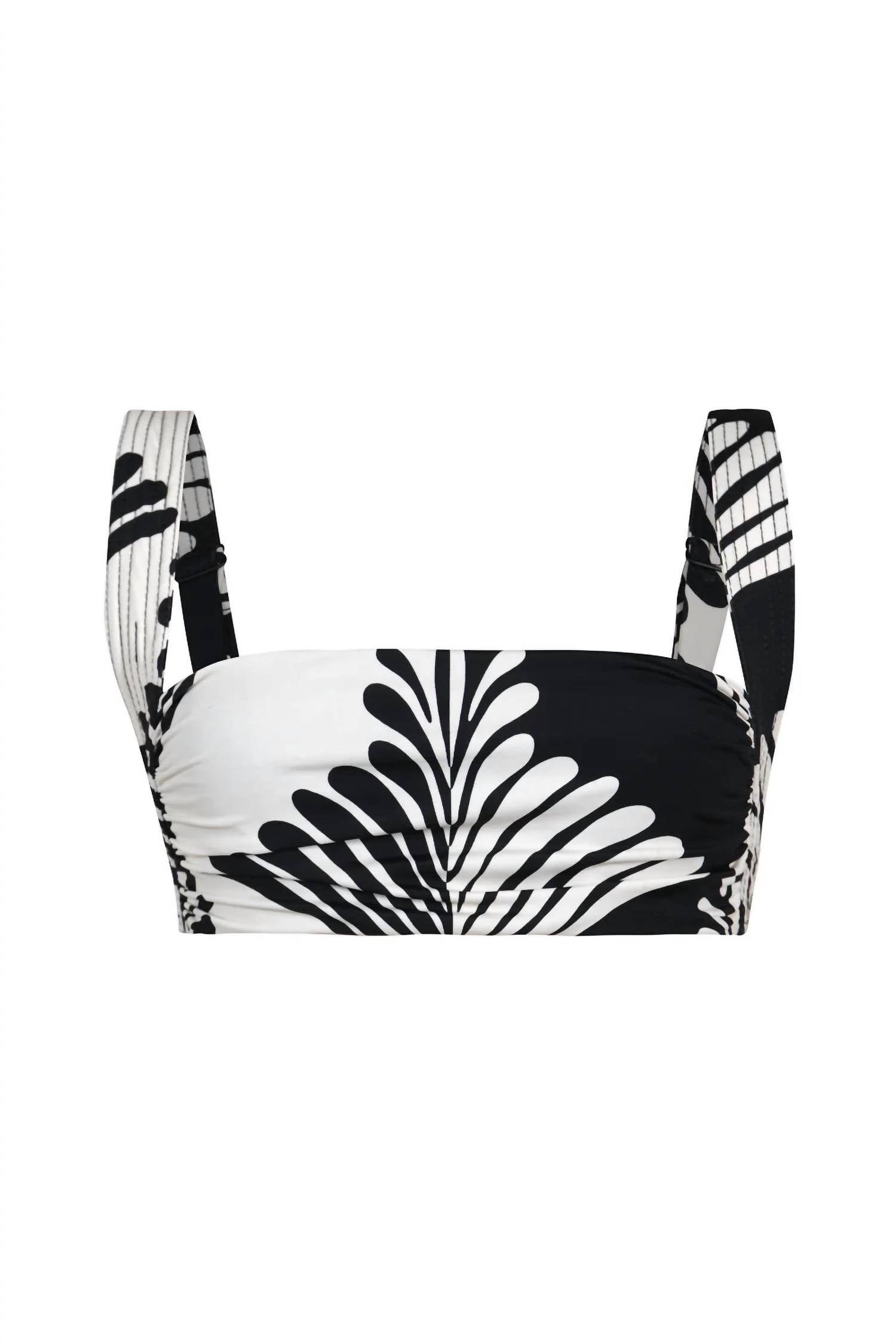 Johanna Ortiz Turkana Bikini Top in fans black ecru - women's swimwear - view 7