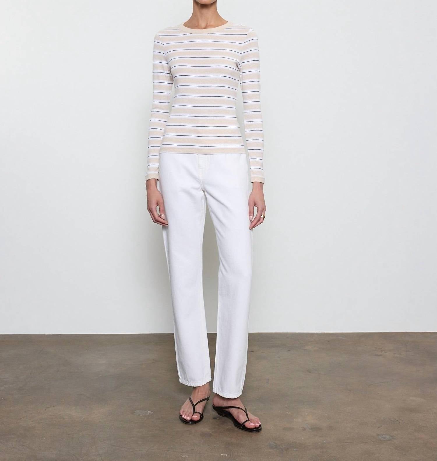 Enza Costa - Cotton Stripe Classic Long Sleeve Tee