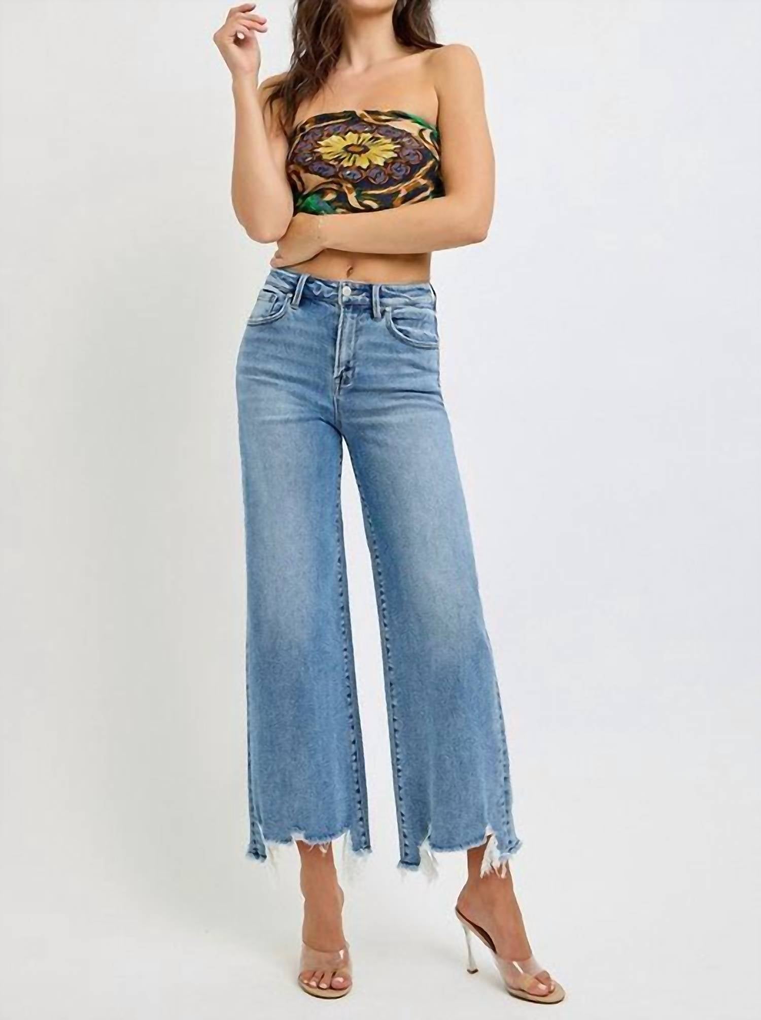 Risen - Daphne High Rise Crop Wide Jeans