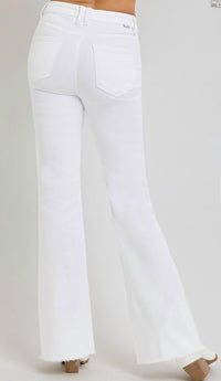 Risen - High Rise Flare Frayed Hem Pants