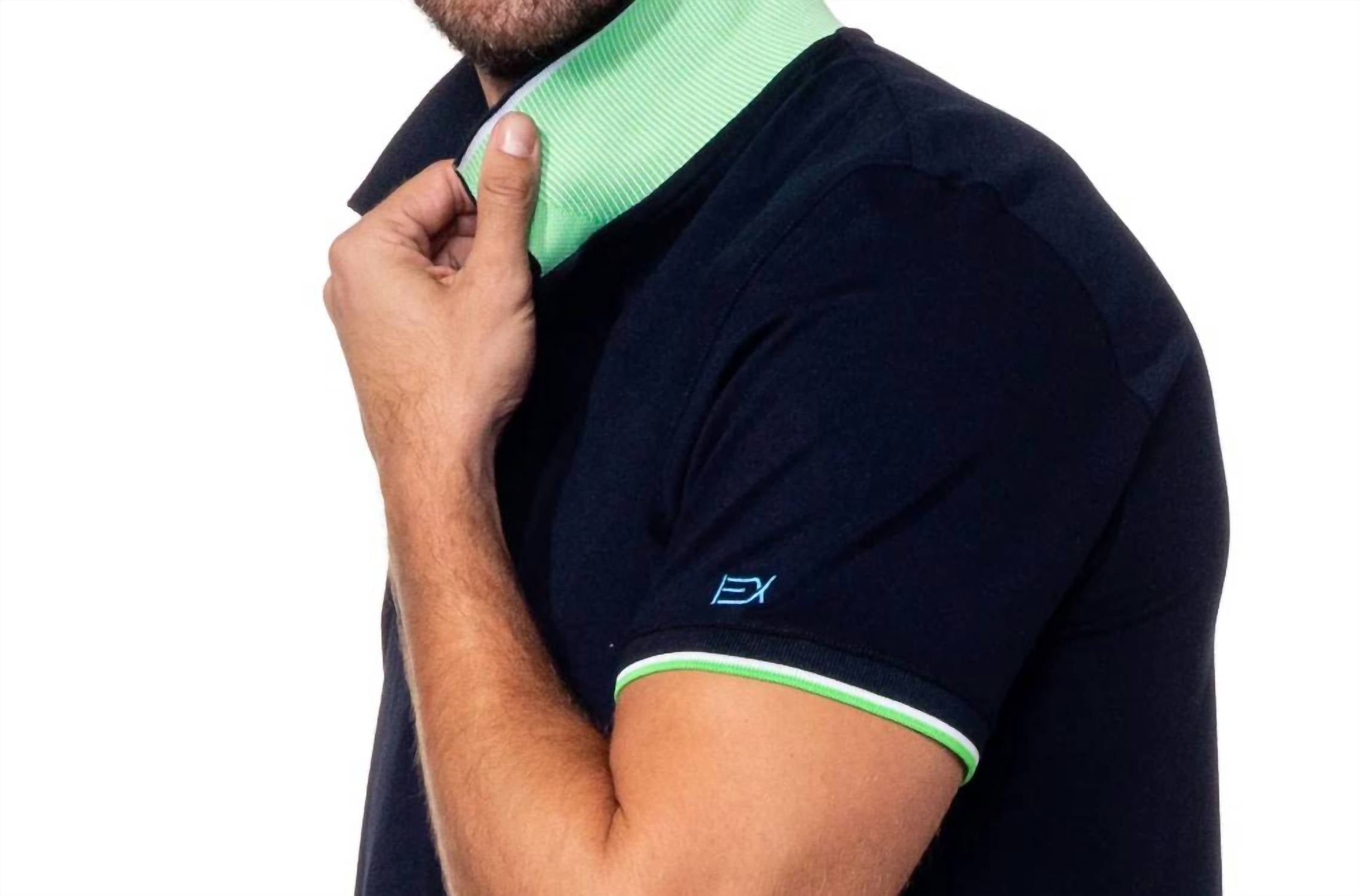Eight X - Double Sided Collar Ribbed Texture Polo