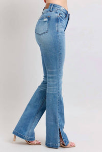 Judy Blue - Tummy Control Side Slit Slim Bootcut Jean
