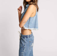 One Teaspoon - Braxton Distressed Denim Top