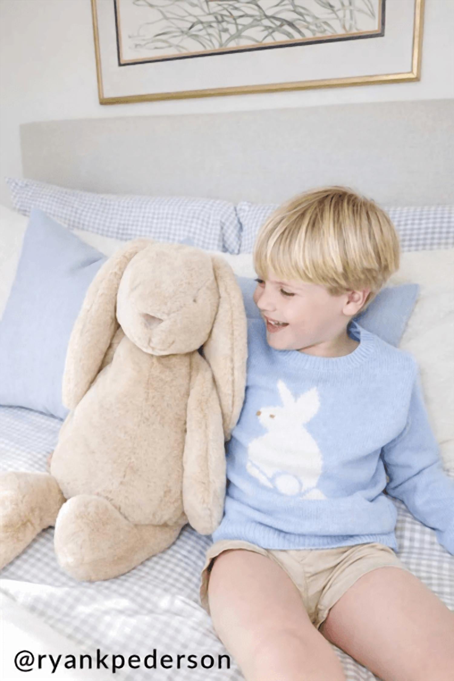 Mudpie - Kid's Crew Neck Boy Bunny Sweater