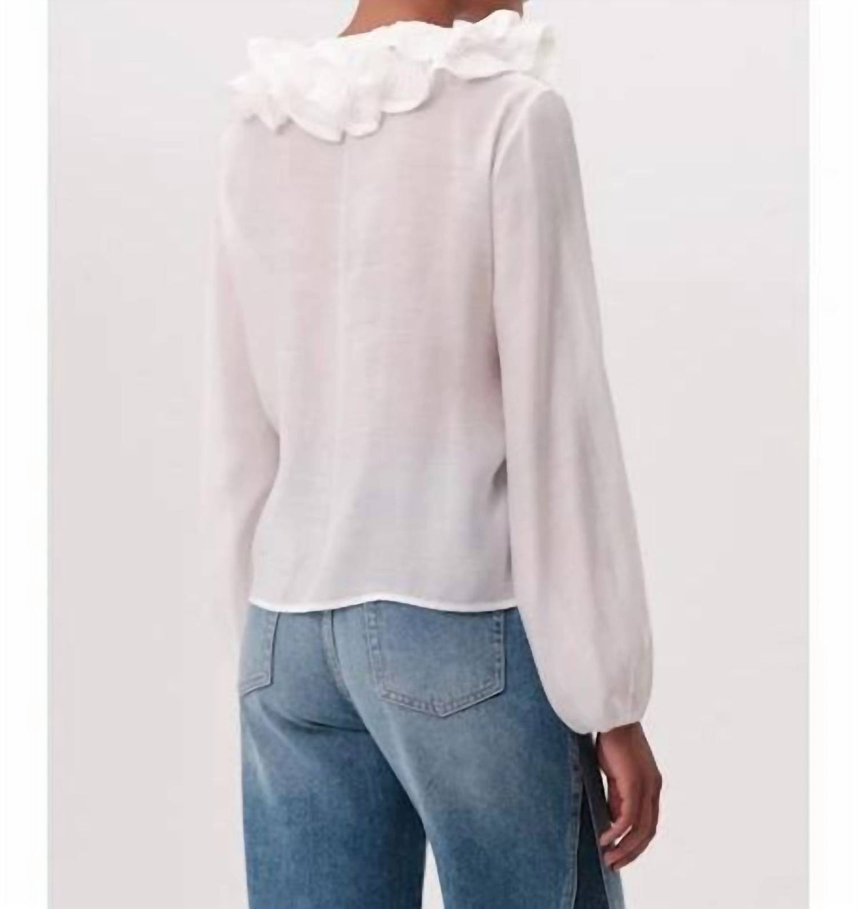 Exquise - Keely V Neck Ruffled Blouse