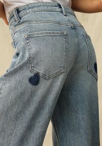 Bayeas - Women's Rosalind Heart Detail High Rise Barrel Jeans