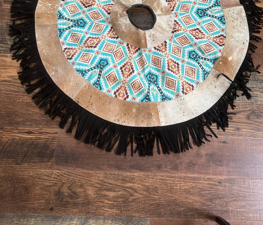 Showman - Cowhide Leather Christmas Tree Skirt