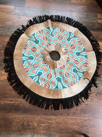 Showman - Cowhide Leather Christmas Tree Skirt
