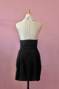L'ATISTE Women's Midnight Muse Halter Neck Mini Dress in black - women's dress - detail view
