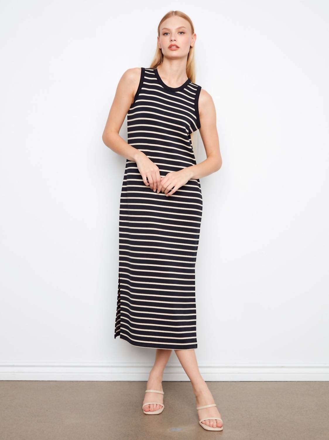Charlie B - Scuba Stripe Yarn Dye Sleeveless Dress