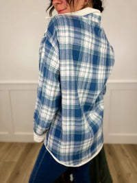 Mello - Ribbed Long Sleeve Reversible Flannel Shirt