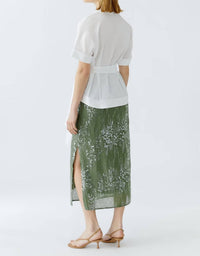 Oui - Collared Belted Blouse