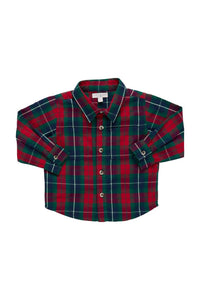 PINK CHICKEN Kid's Jack Shirt in red tartan - kids' shirt