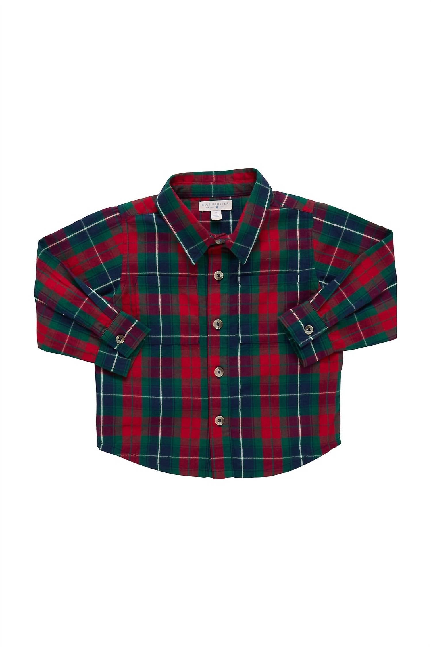 PINK CHICKEN Kid's Jack Shirt in red tartan - kids' shirt