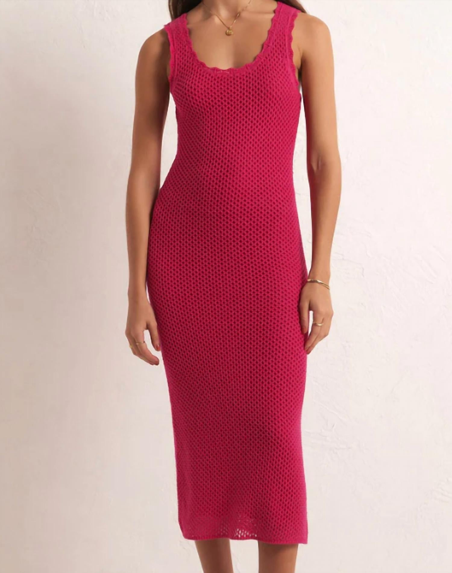 Z Supply Ibiza Sweater Dress in dragon fruit - women's dress