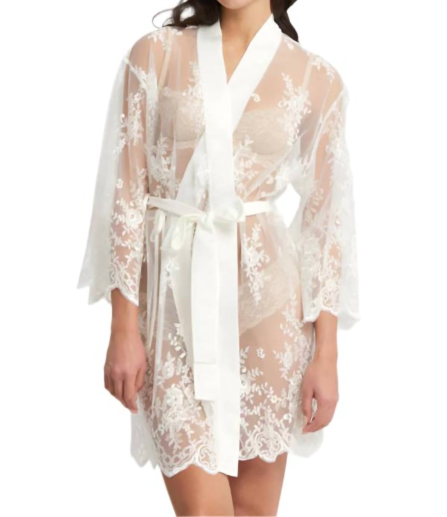 Rya Collection Darling Lace Cover Up Robe in ivory - women's intimate