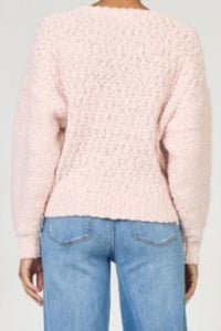 DEAR JOHN DENIM Women's Lexi V Neck Sweater Top in pale lilac - women's sweater - detail view
