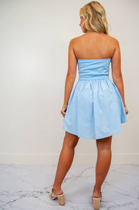 Baby Pink - Strapless Babydoll Corset Mini Dress