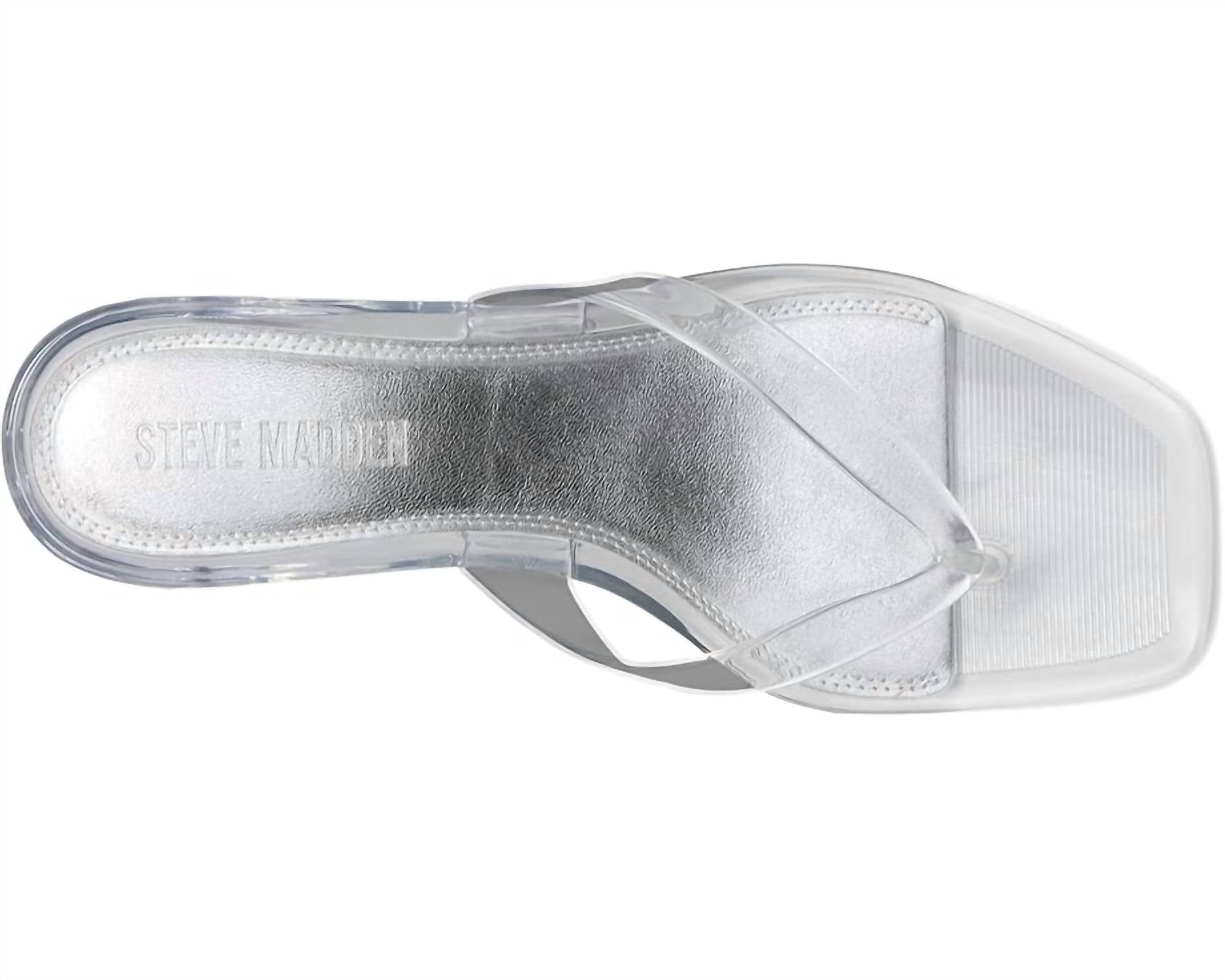 STEVE MADDEN Women's Tracie Y2k Jelly Thong Kitten Heel Sandal in clear - women's sandal - view 4