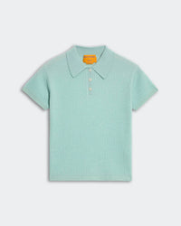 Guest In Residence Shrunken Polo in residence shrunken polo in seaglass - women's blouse - view 5