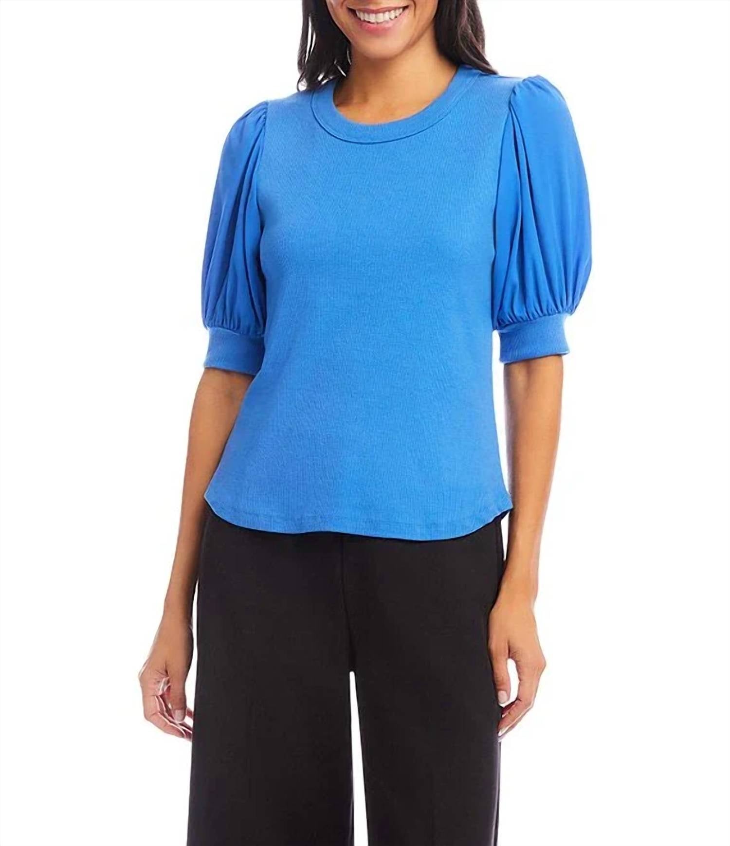 Karen Kane - Camryn Contrast Puff Sleeve Top