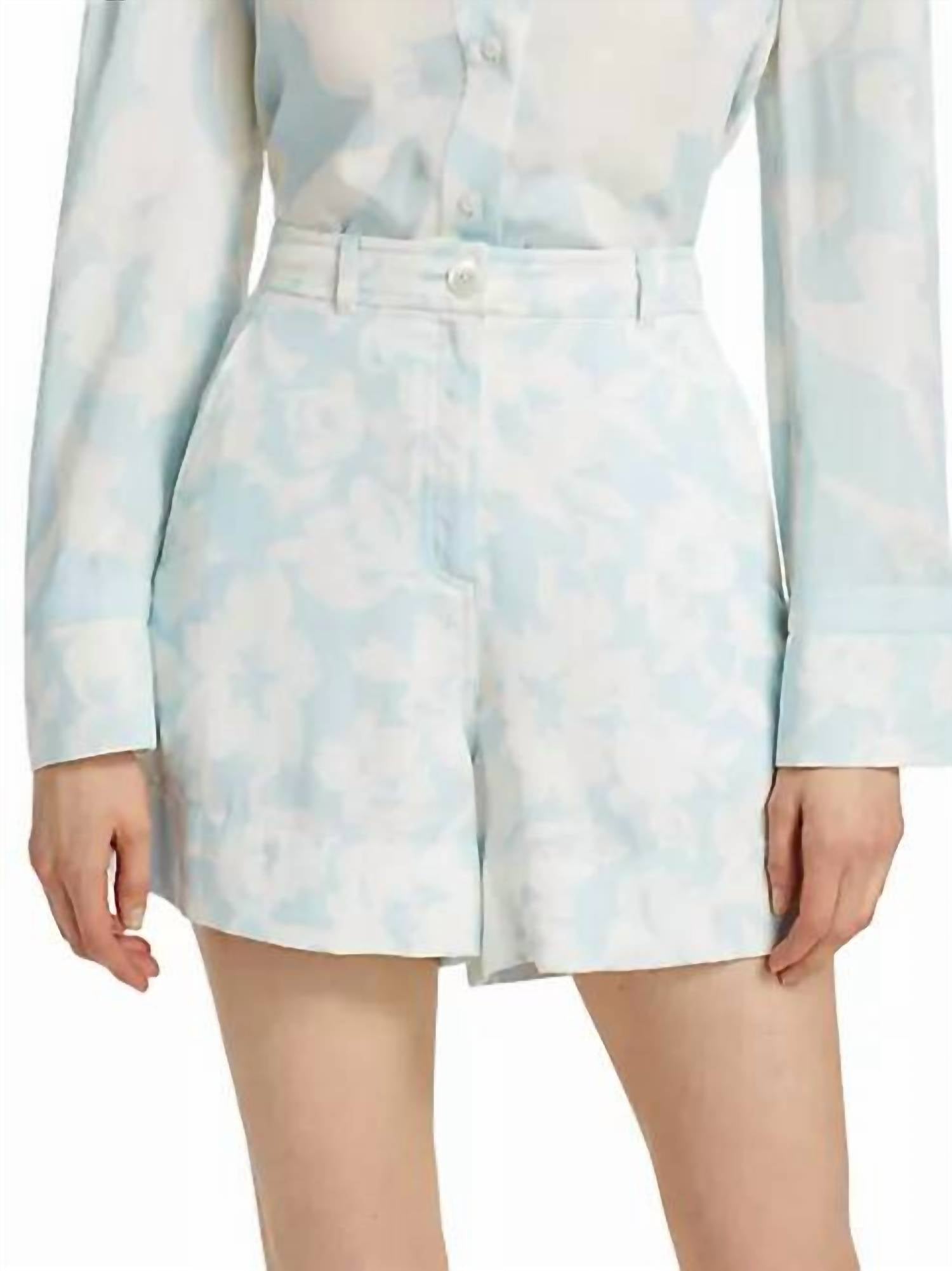 Derek Lam 10 Crosby Anora Shorts in blue multi - women's shorts - view 5