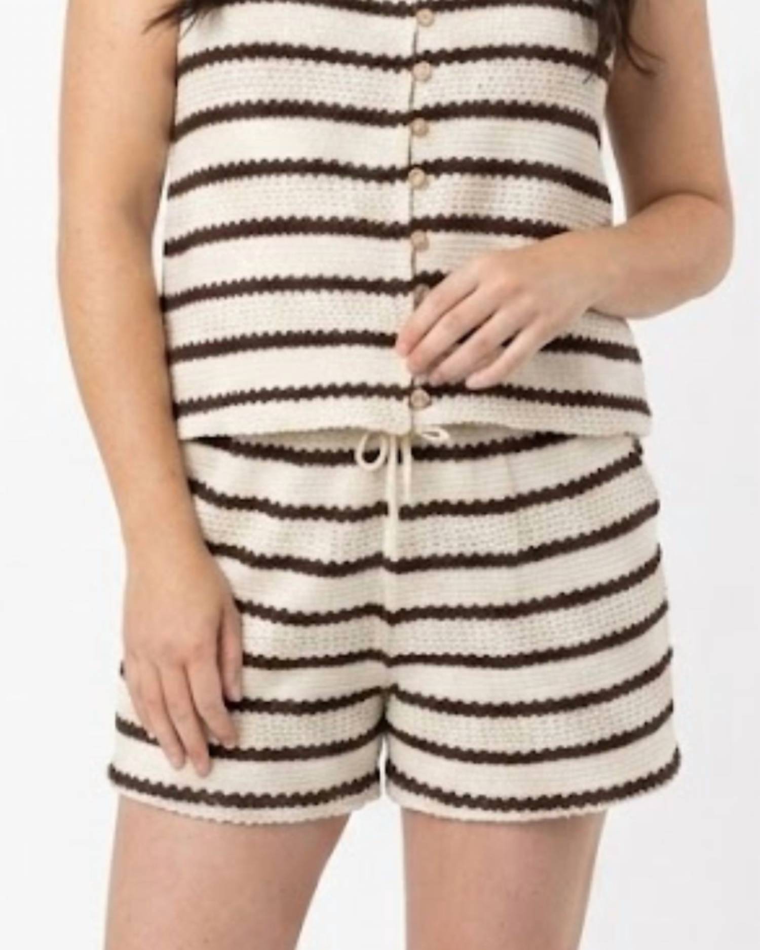 Gilli - Drawstring Crochet Shorts