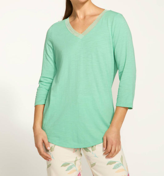 Fdj - Three-Quarter Sleeve V-Neck Tee