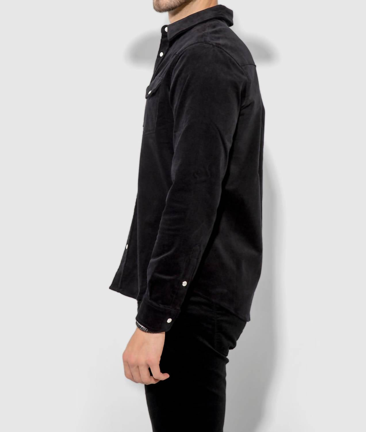 Monfrere Eastwood Needle Cord Jacket in noir - men's jacket - alternate view