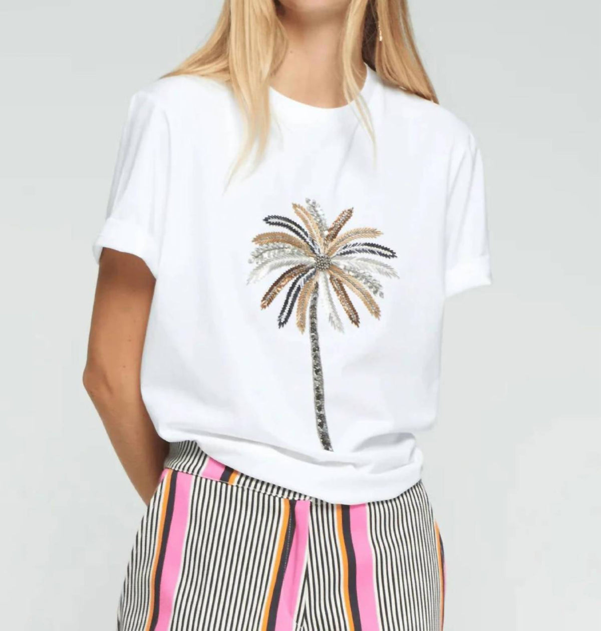 Vilagallo - Embroidered Short Sleeve T-shirt