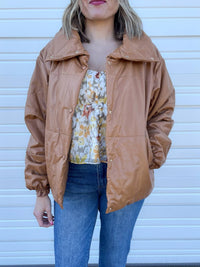 Sage The Label - Evelynn Matte Leather Puffer Coat
