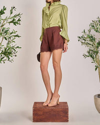 English Factory - Long Sleeve Ruffle Blouse
