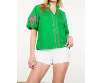 Thml - Embroidered Puff Sleeve Top