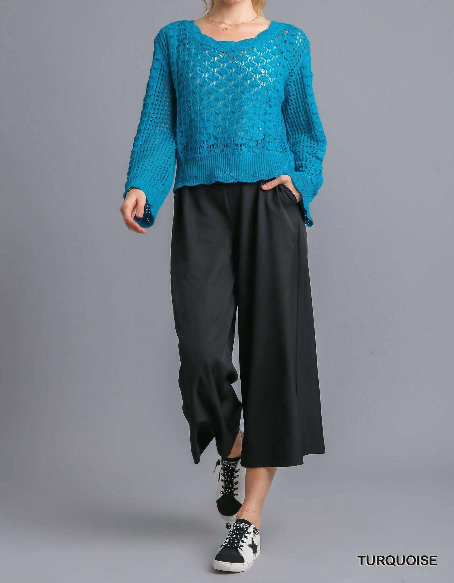 Umgee - Crochet Light Weight Pullover Top