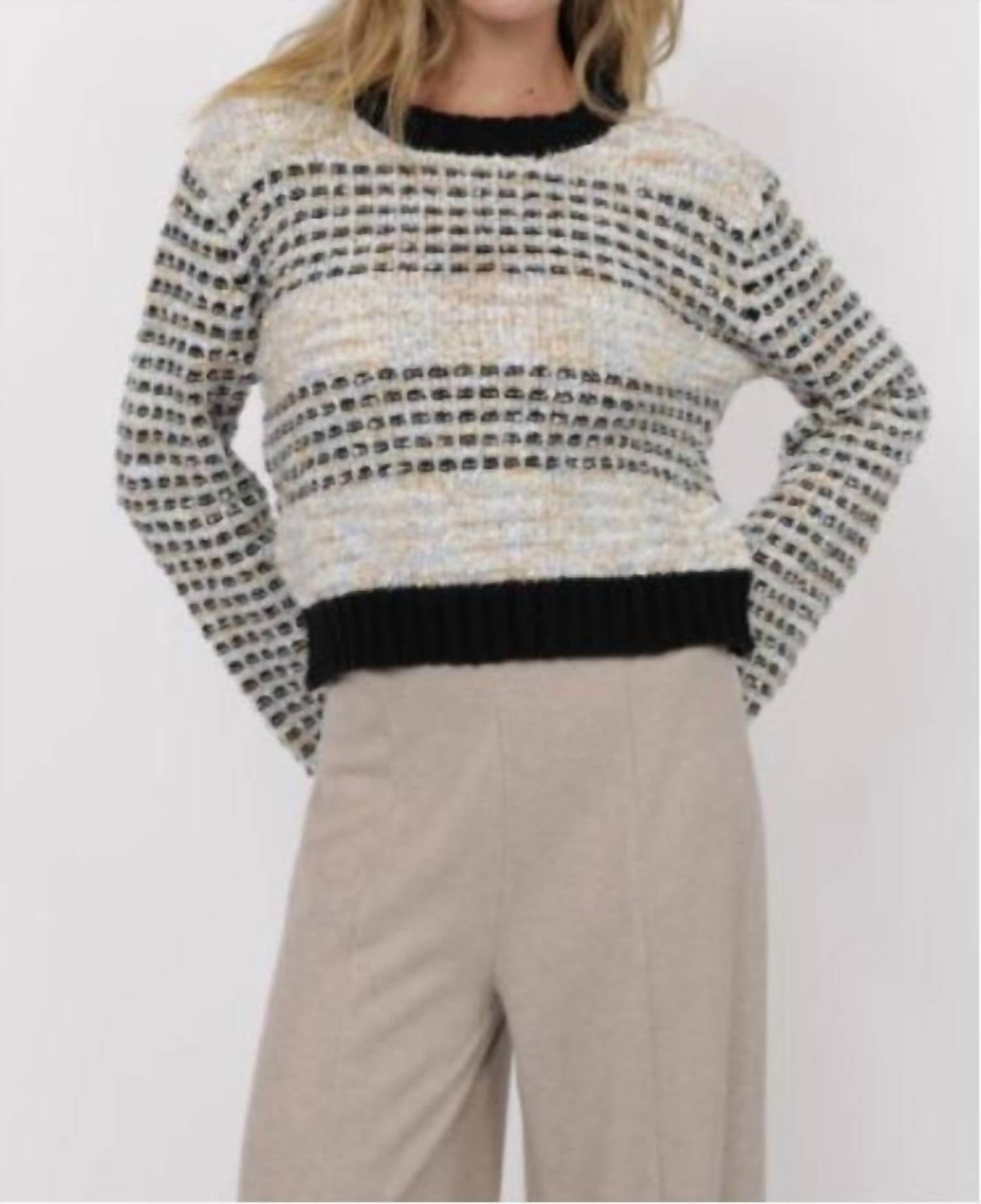 Sage The Label - Ellington Mixed Yarn Bell Sleeve Sweater