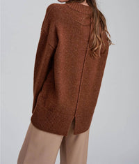 Flat White - Mila V-neck Sweater