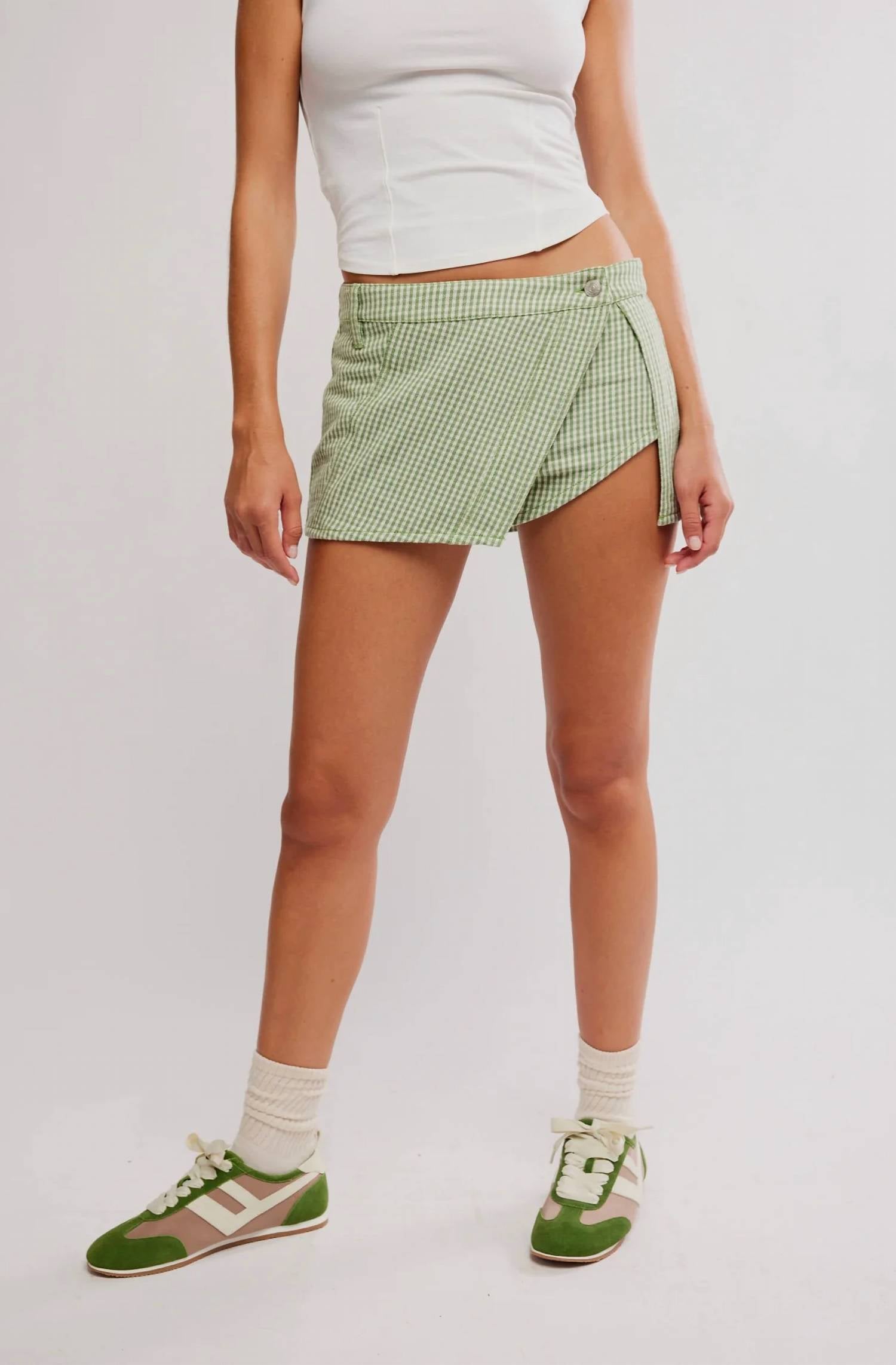 Free People - Georgie Gingham Micro Skort