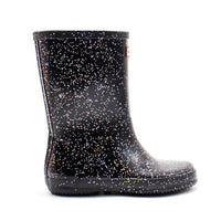 HUNTER Kids Original First Giant Glitter Rain Boots in black - kids' shoe - alternate view