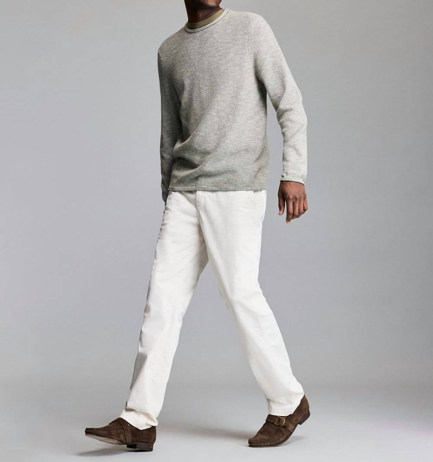 Billy Reid Tuck Stripe Crew Sweater in green - women's sweater