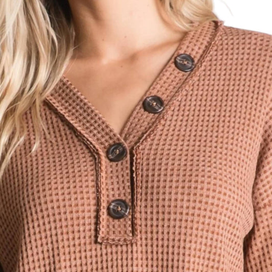 Hailey & Co - Long Sleeve Waffle Top