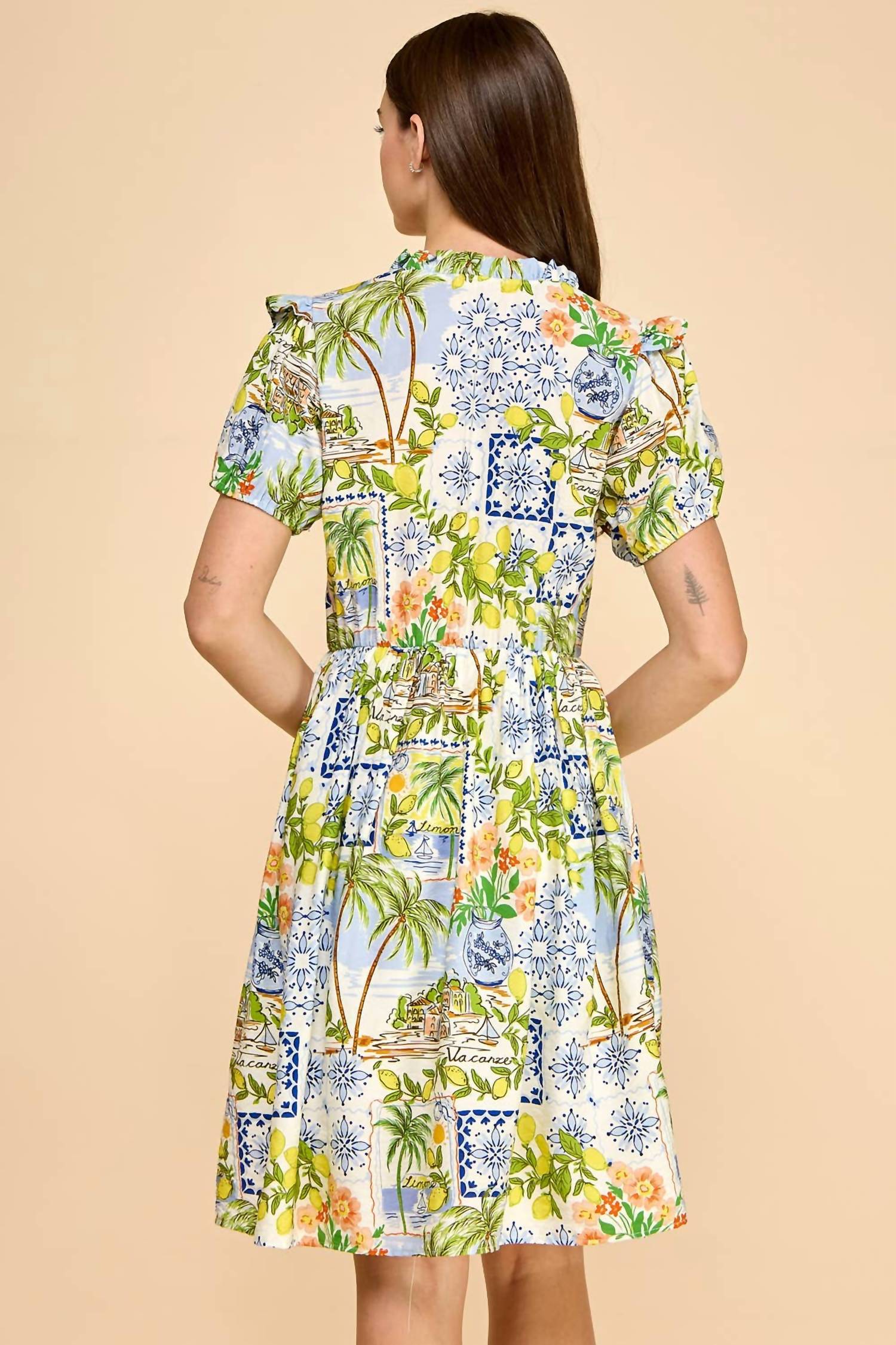 Les Amis - Puff Sleeve Dress With Pockets