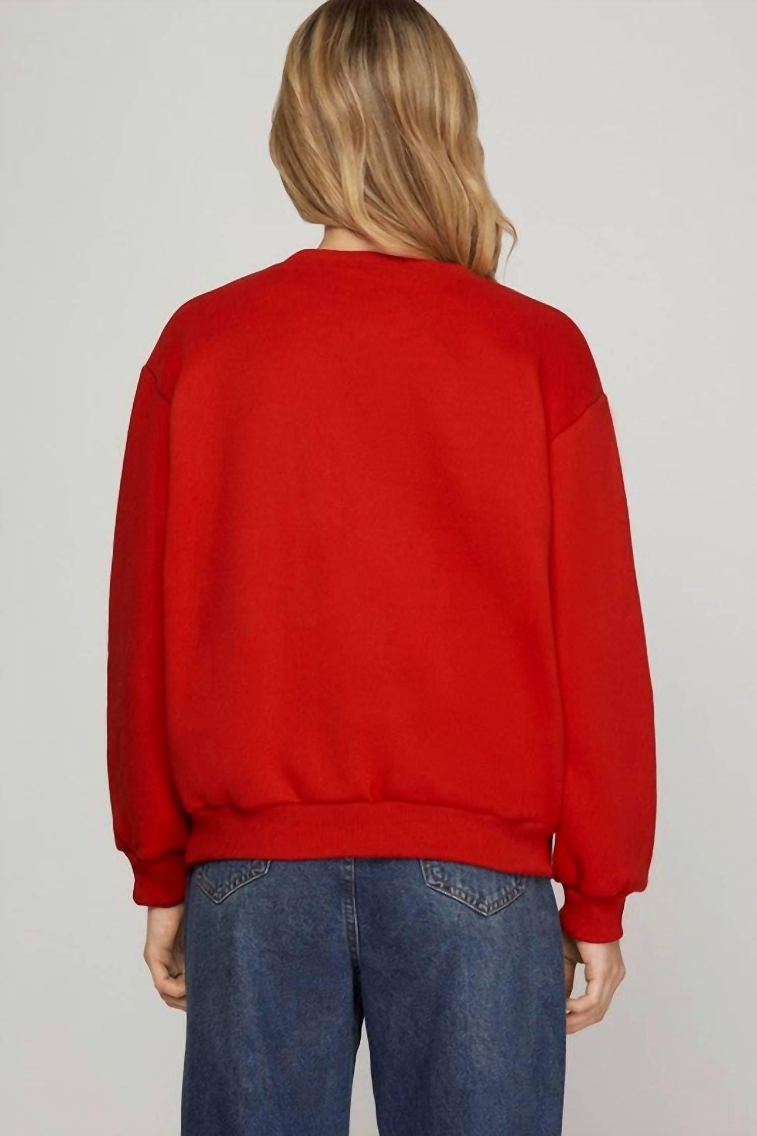 Style U - Christmas Plaid Bow Knit Top