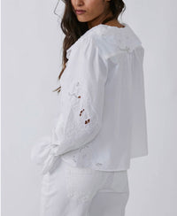 Free People Maisie cutwork top in white 2 - women's shirt - alternate view
