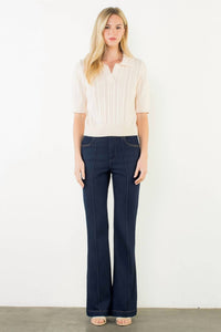 Thml - Pointelle Polo Knit Top
