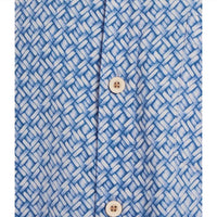 TOMMY BAHAMA Weave In The Moment Silk Camp Shirt in the moment silk camp shirt in blue monday - men's shirt - detail view