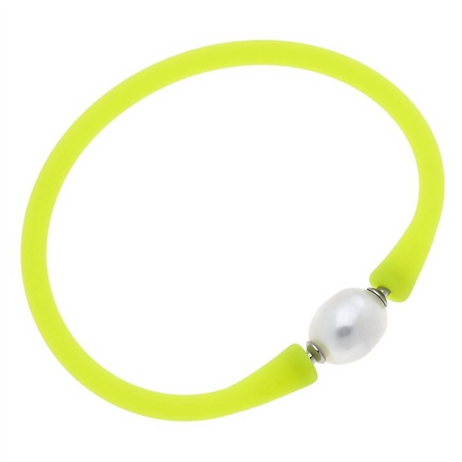 Canvas Style - Women's Bali Freshwater Pearl Silicone Bracelet