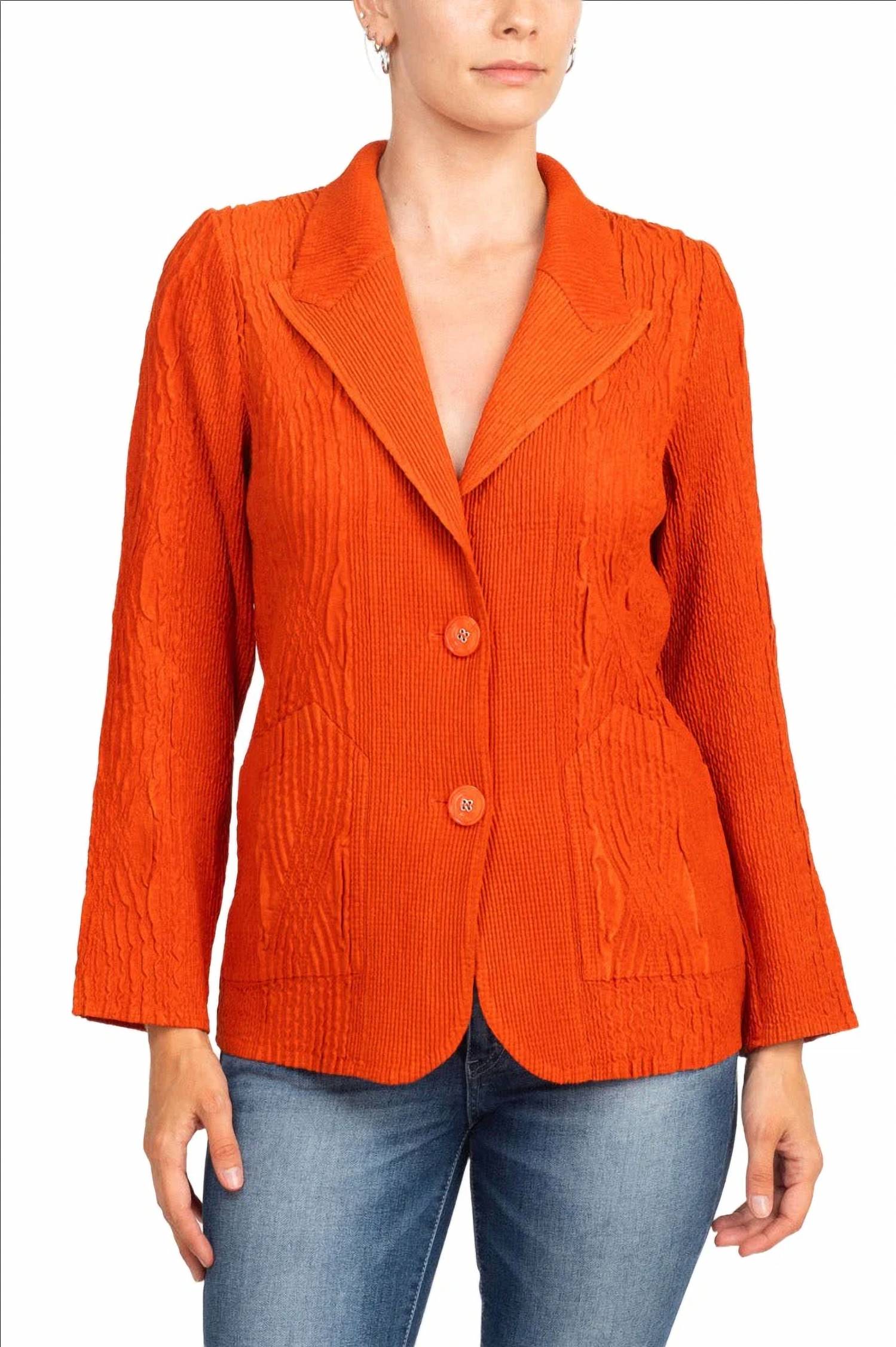Flair Wear - Notched Collar Faux Suede Jacket