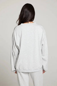 Chaser Berkeley Pullover in heather grey - women's sweater - alternate view