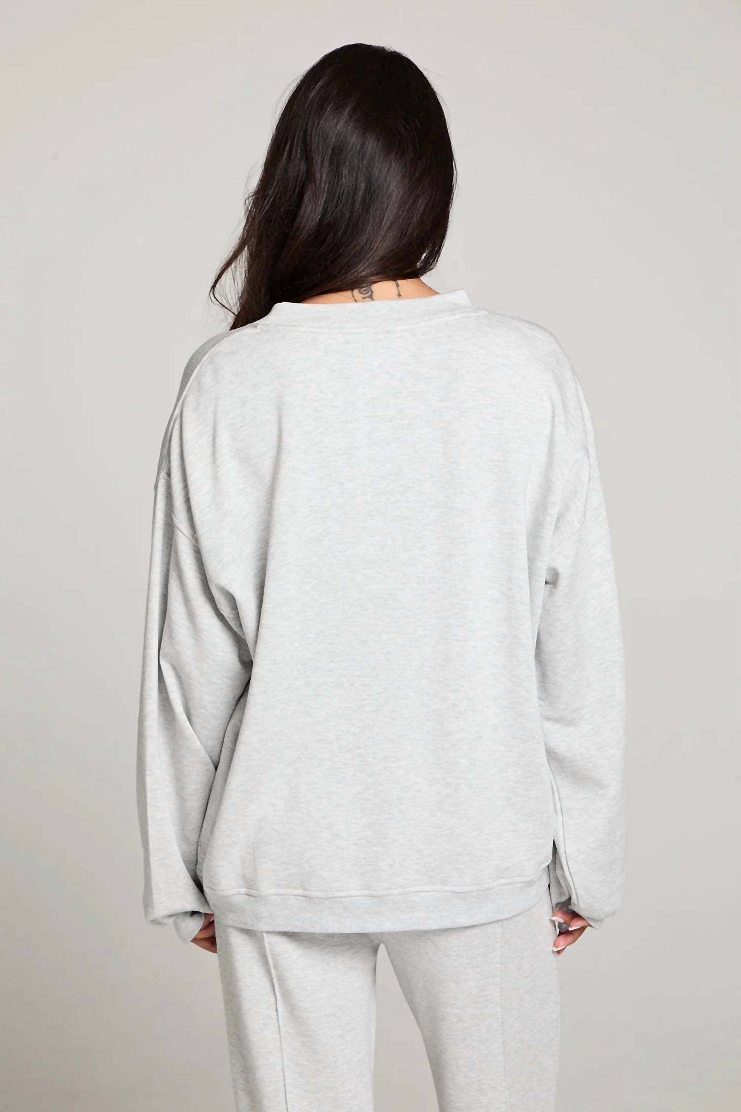 Chaser Berkeley Pullover in heather grey - women's sweater - alternate view