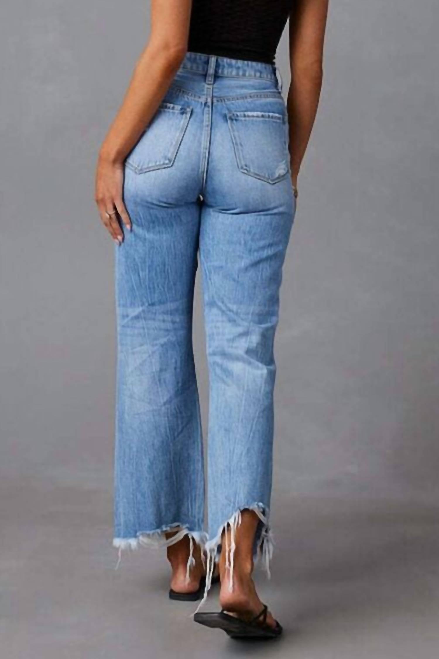 Mutig - Sienna Raw Hem Wide Leg Jeans
